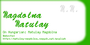 magdolna matulay business card
